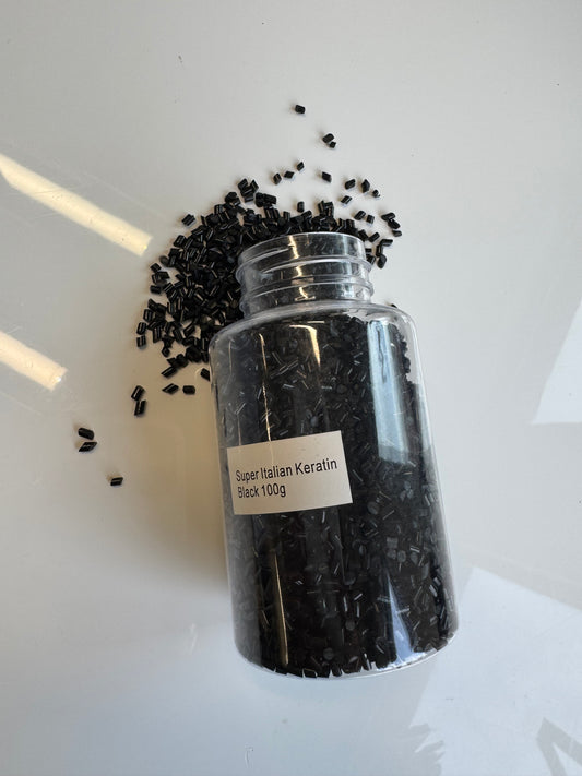 Black keratin beads